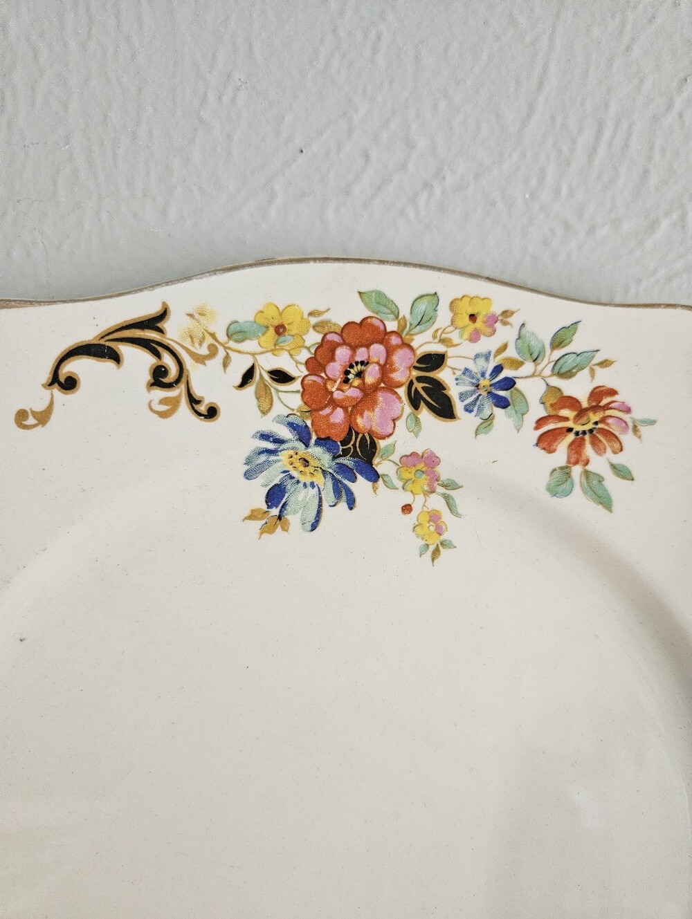 Vintage Royal Staffordshire Arthur J.Wilkinson Romney Floral Square Plate - Picture 3 of 7
